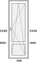 Дверь балконная/поворотно-откидная